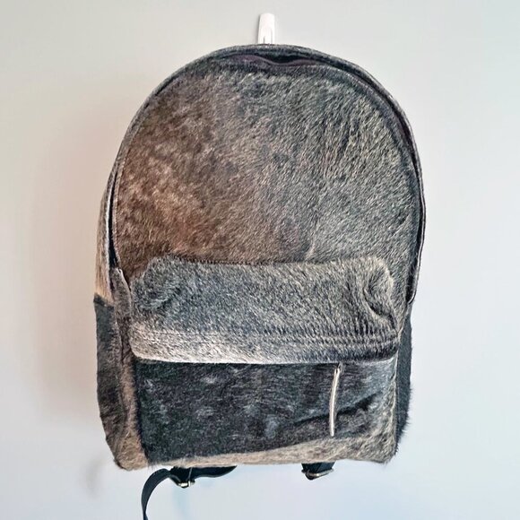 Genuine Natural Cowhide on Leather Unisex Backpack - Picture 1 of 11